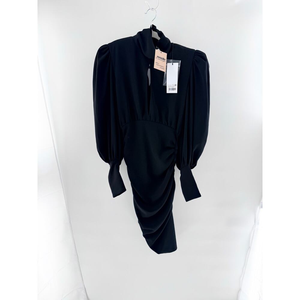 NWT Maria Vittoria Paolillo Long Sleeve Ruched Mini Dress Black Women 38 IT/US 2